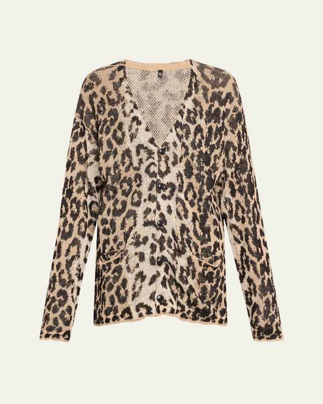 Leopard-Print Boyfriend Cardigan